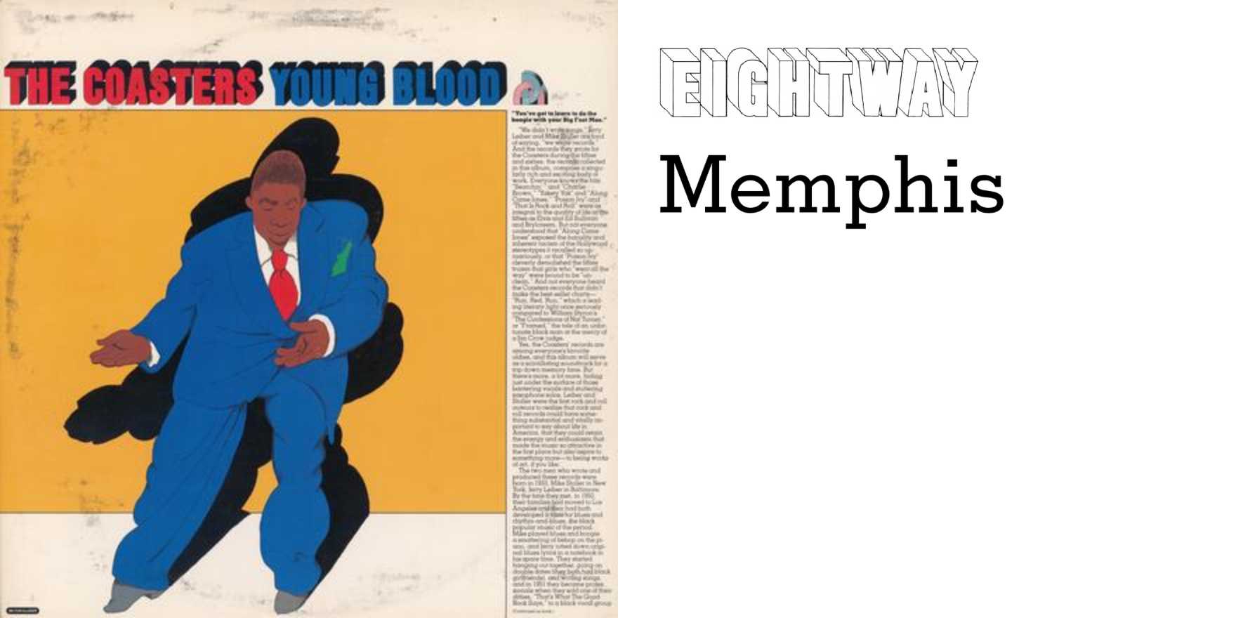 The Coasters Young Blood album art Fonts In Use