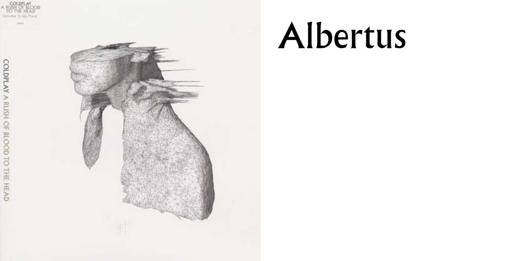 Coldplay – A Rush of Blood to the Head album art - Fonts In Use