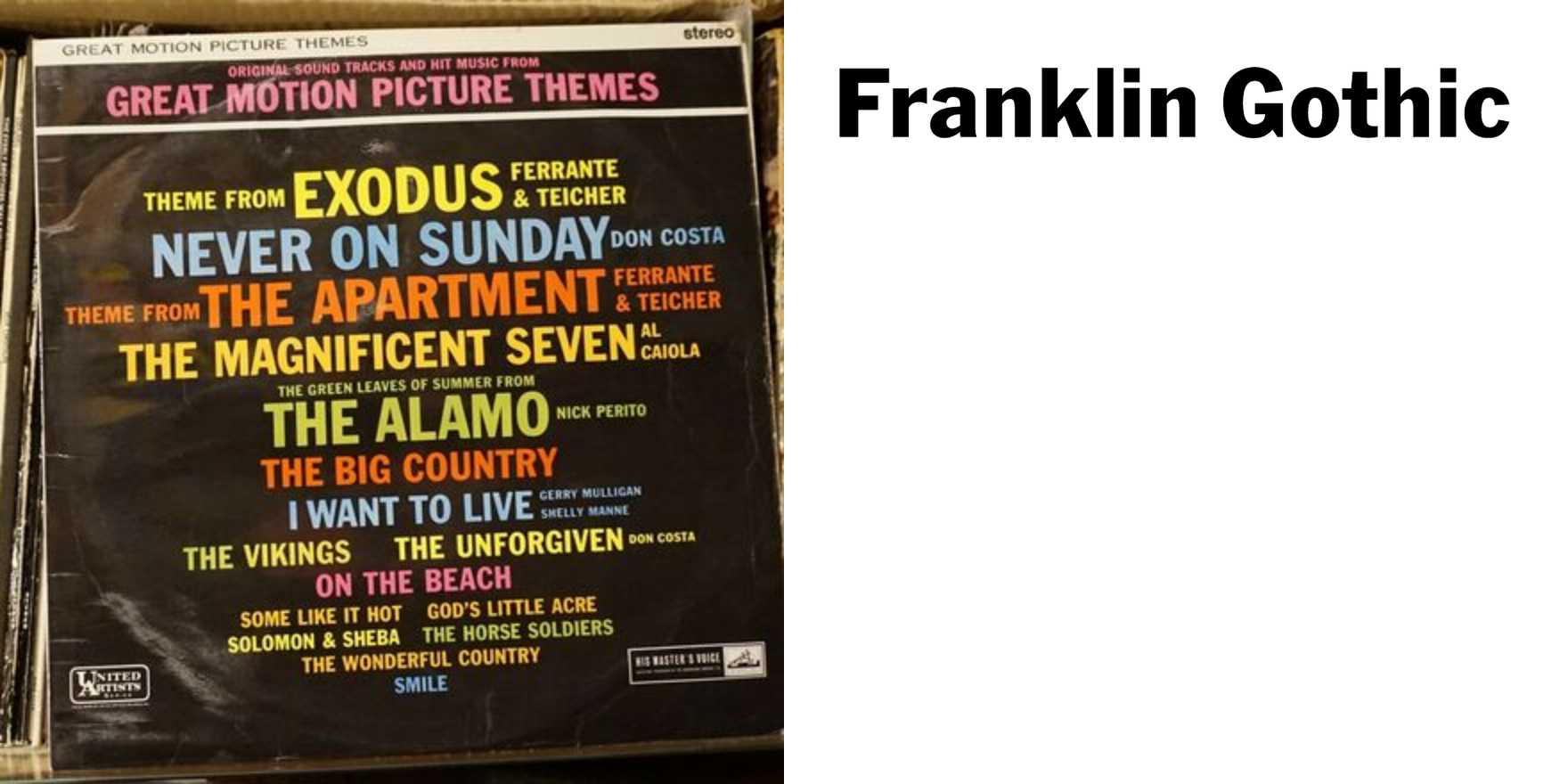 Great Motion Picture Themes album art - Fonts In Use