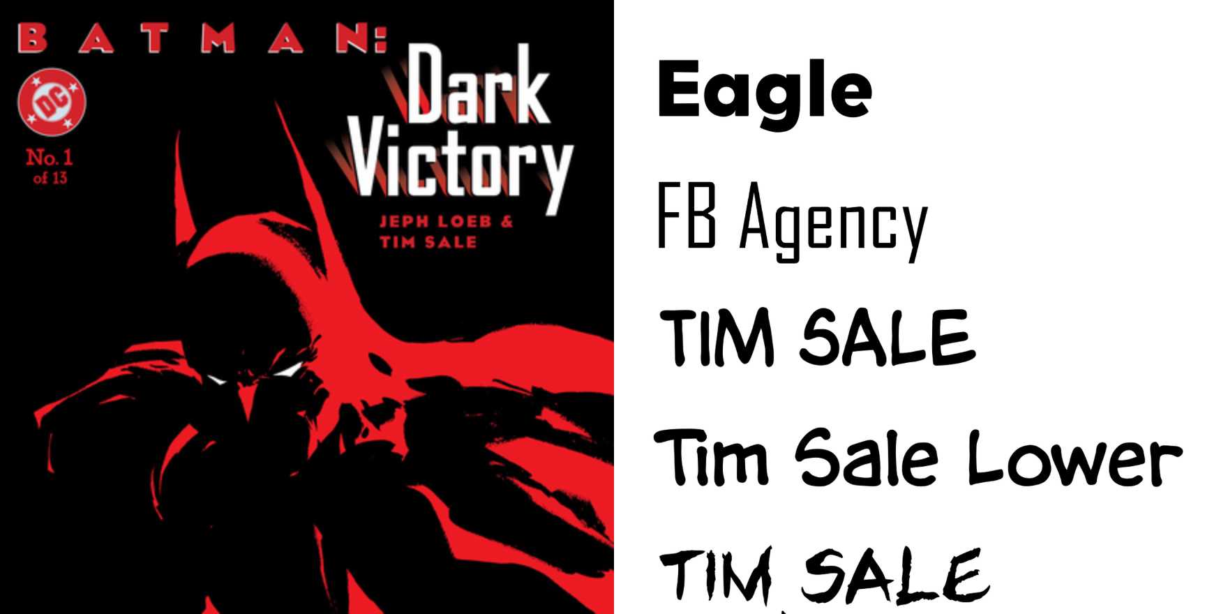 Batman: Dark Victory comic book - Fonts In Use