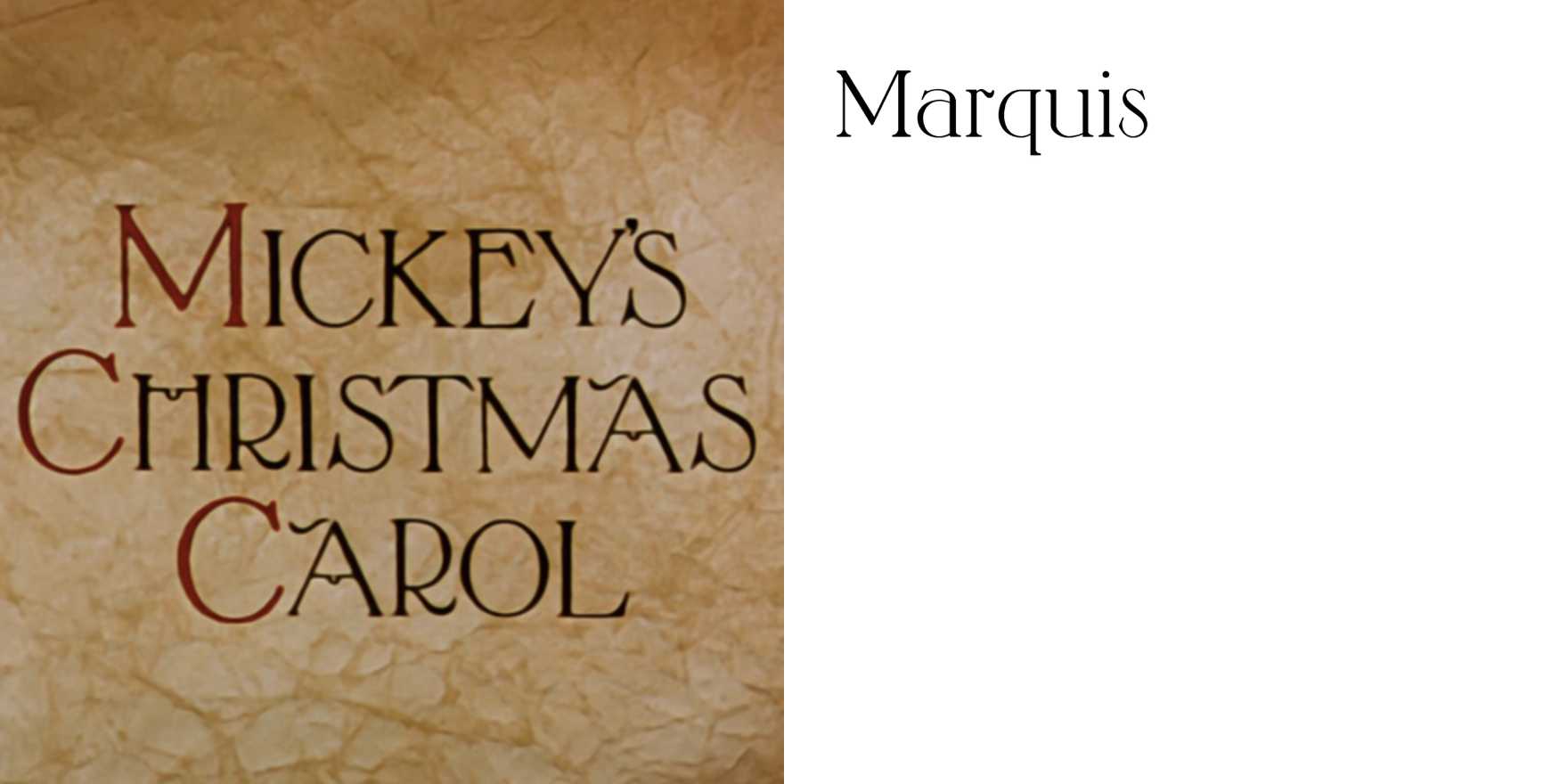 Mickey’s Christmas Carol (1983) opening titles - Fonts In Use