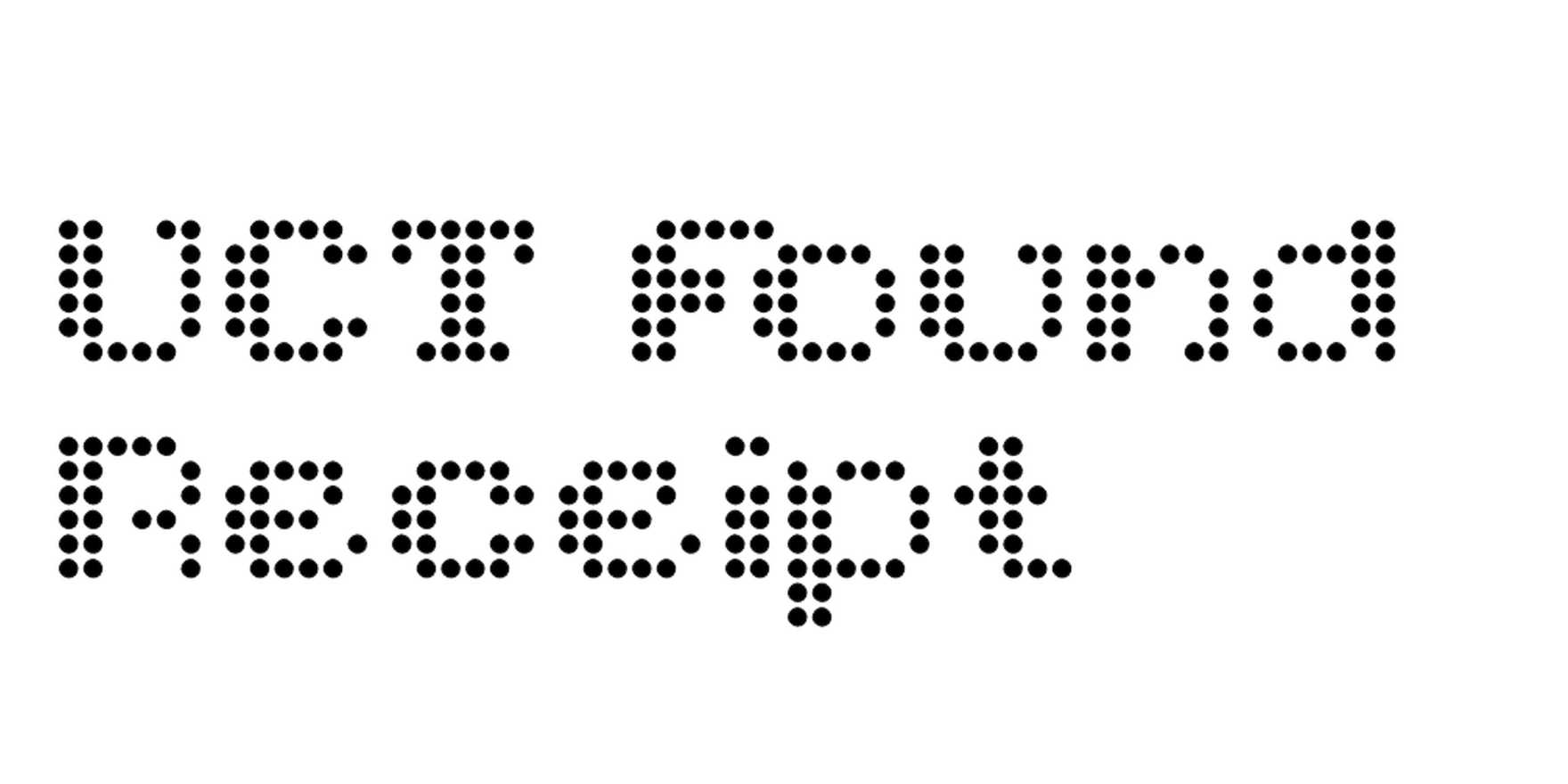 UCT Found Receipt in use - Fonts In Use