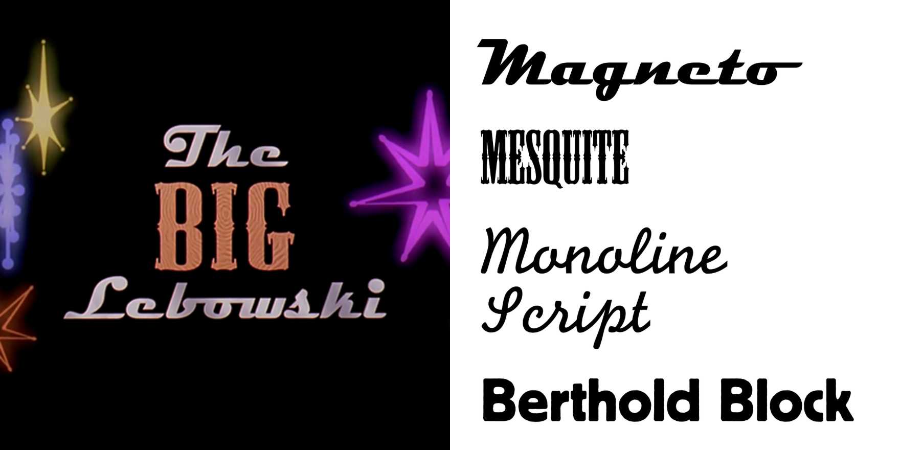 The Big Lebowski (1998) opening and end titles - Fonts In Use