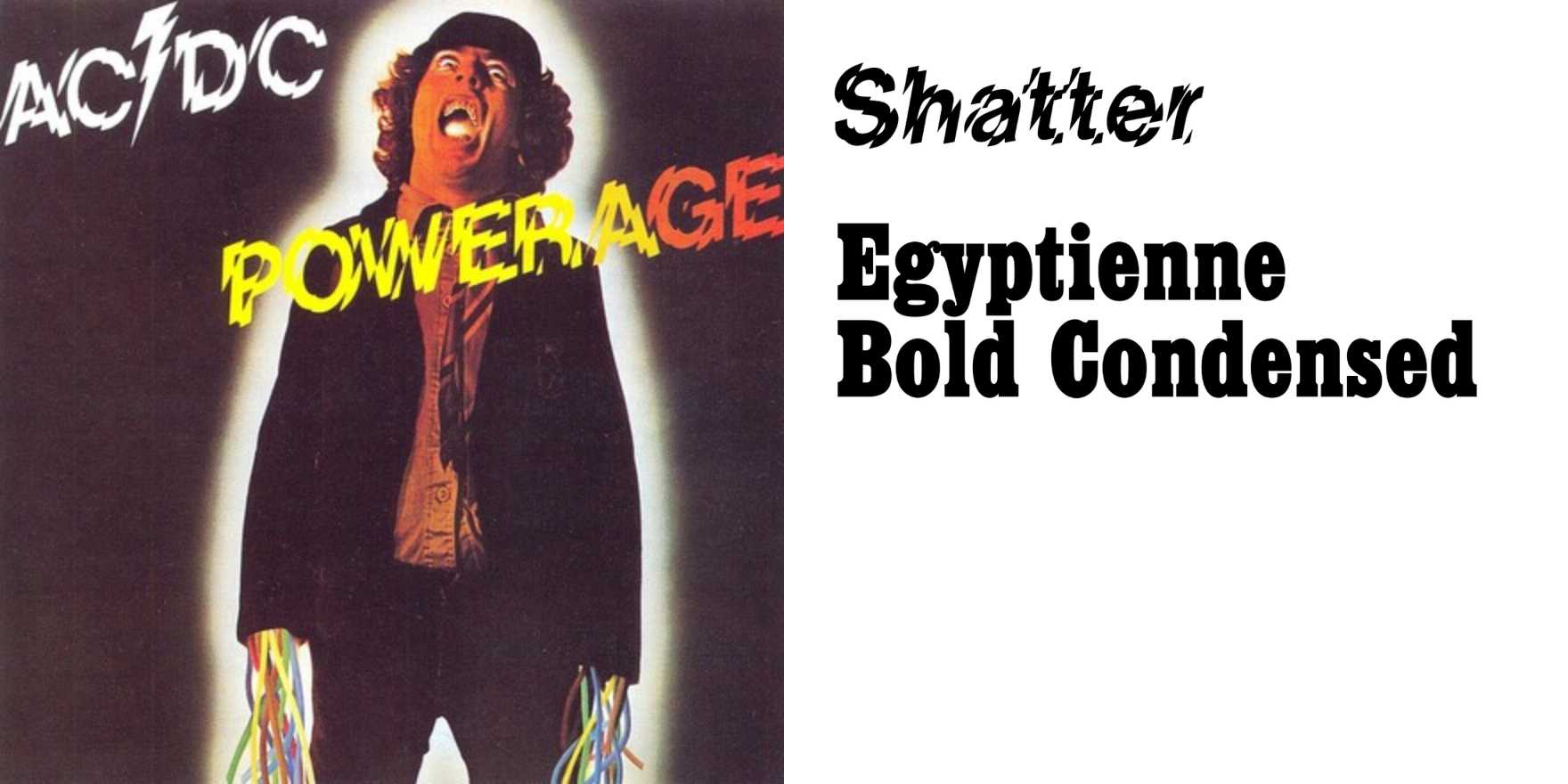 AC/DC – Powerage album art - Fonts In Use