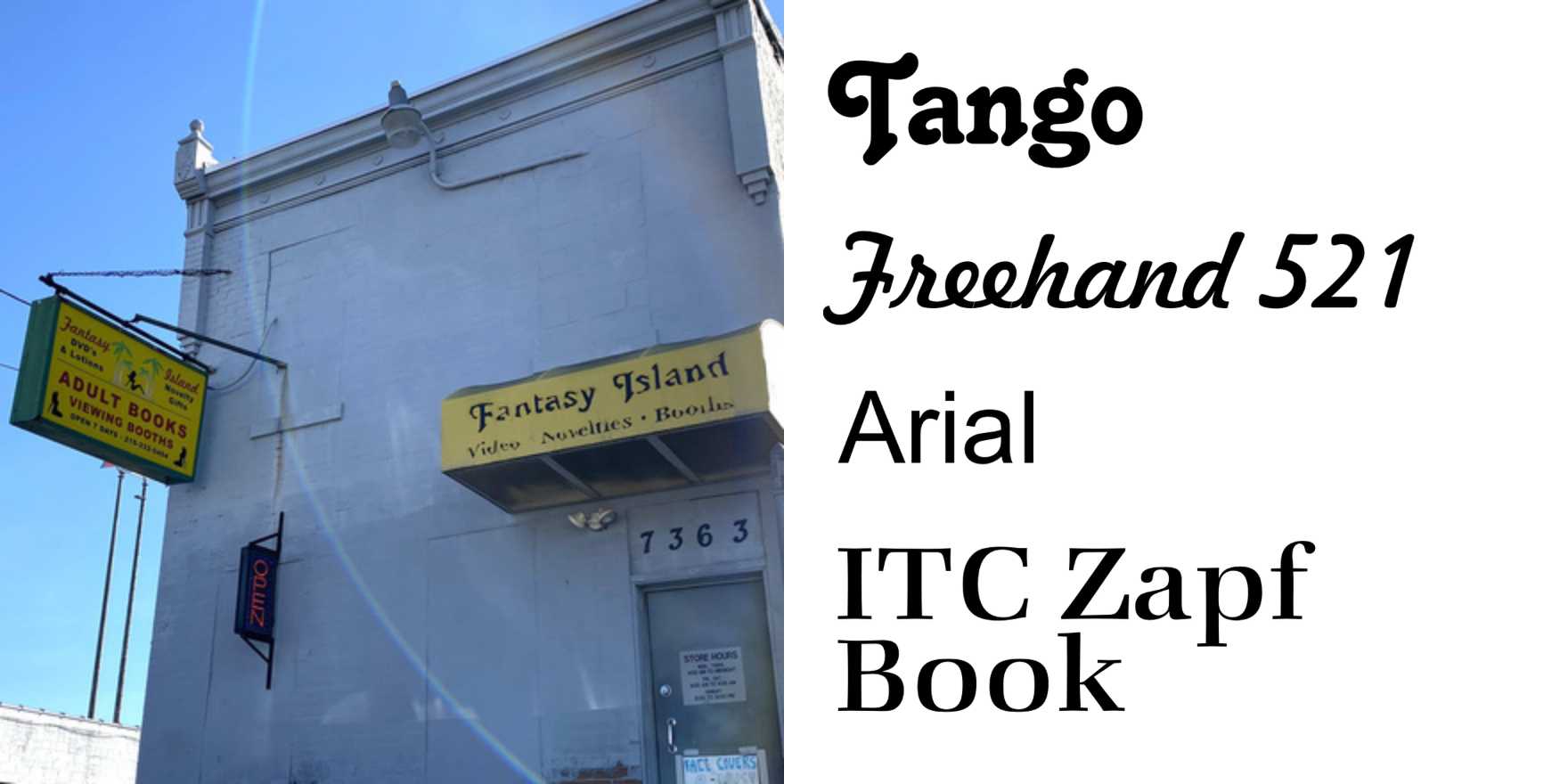 Fantasy Island Adult Book Store - Fonts In Use