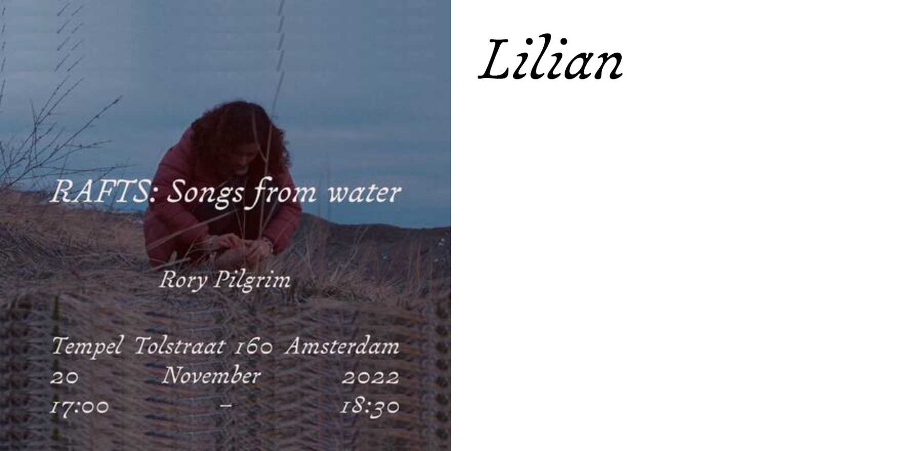 Rory Pilgrim – RAFTS: Songs from water invite - Fonts In Use