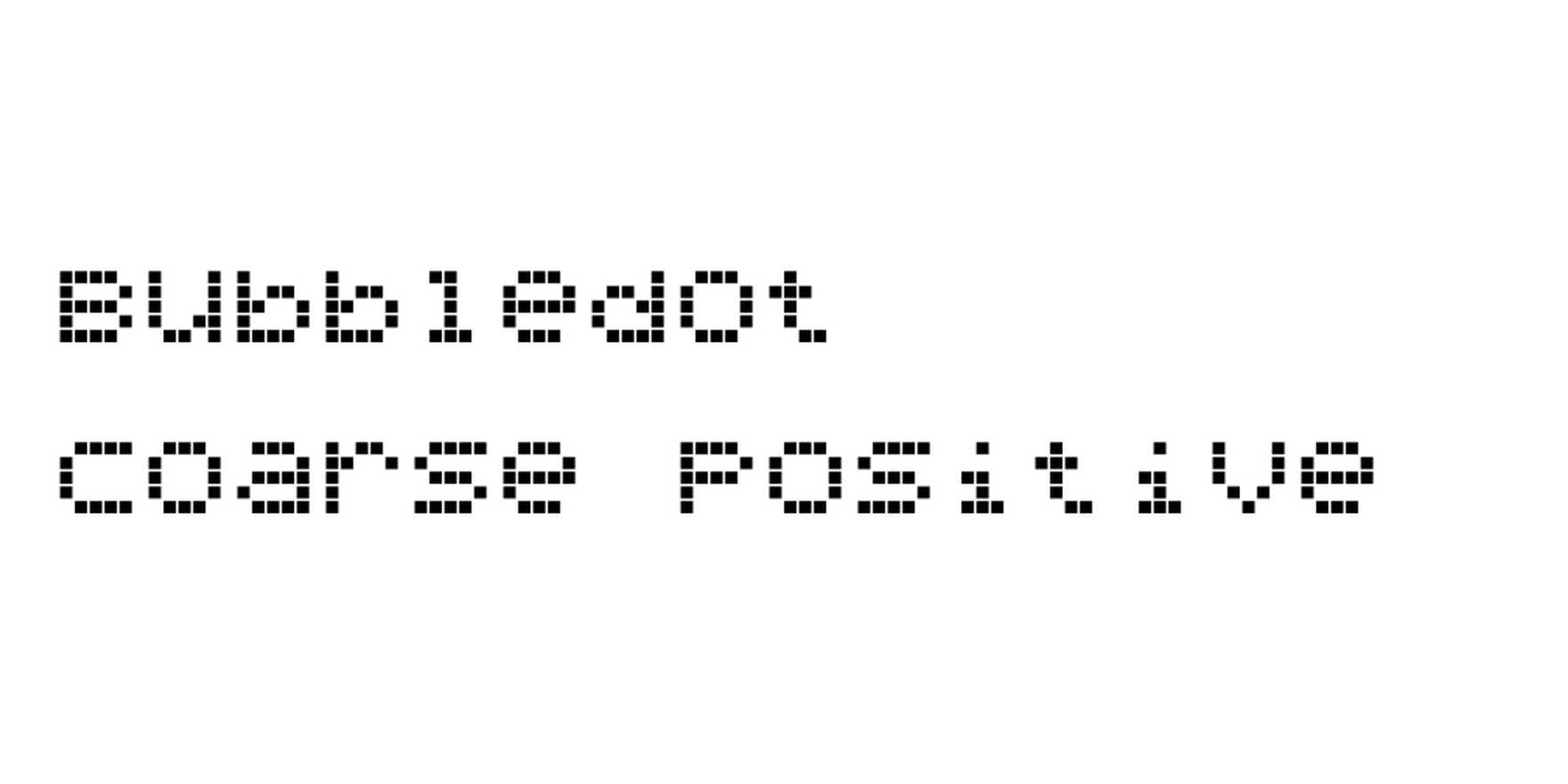 Bubbledot Coarse Positive in use - Fonts In Use