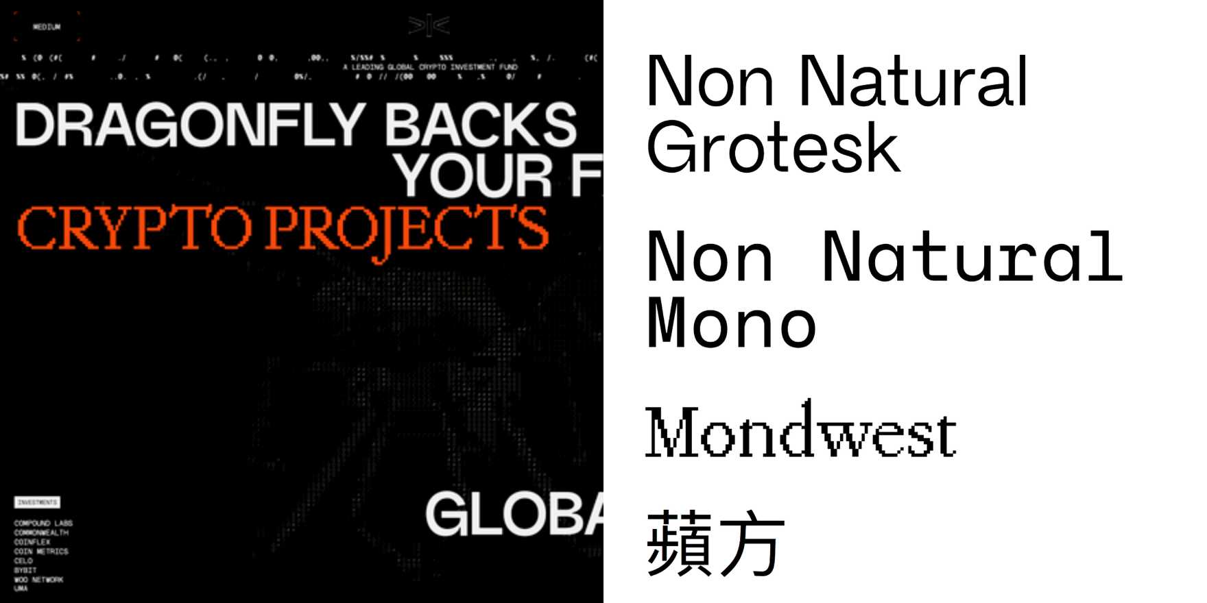 Dragonfly website - Fonts In Use