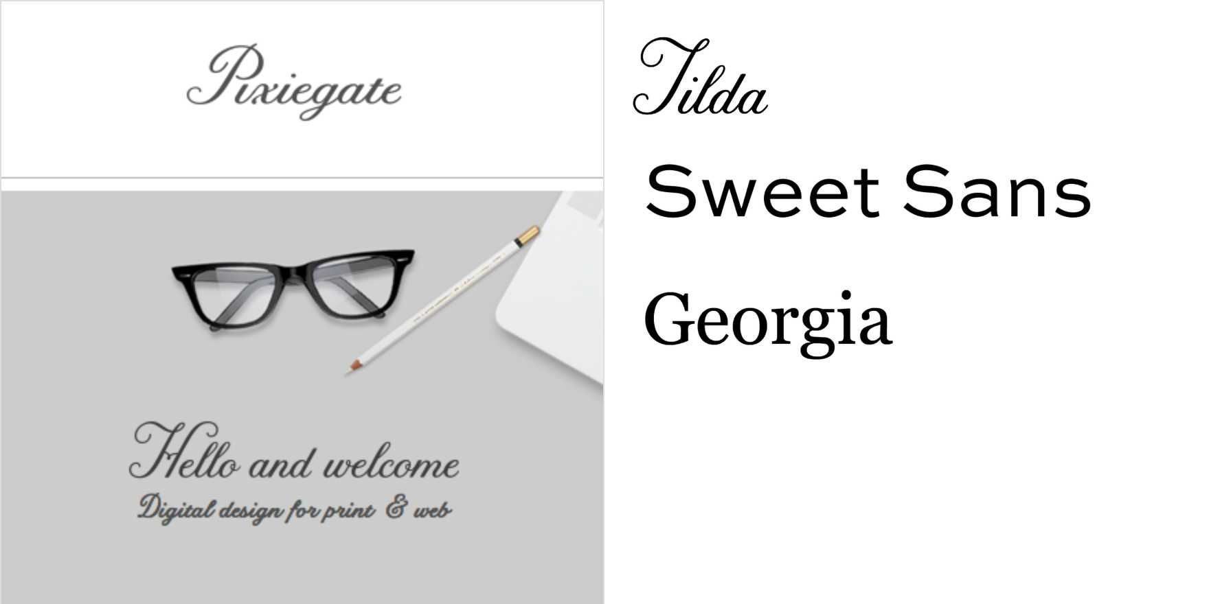Pixiegate website - Fonts In Use