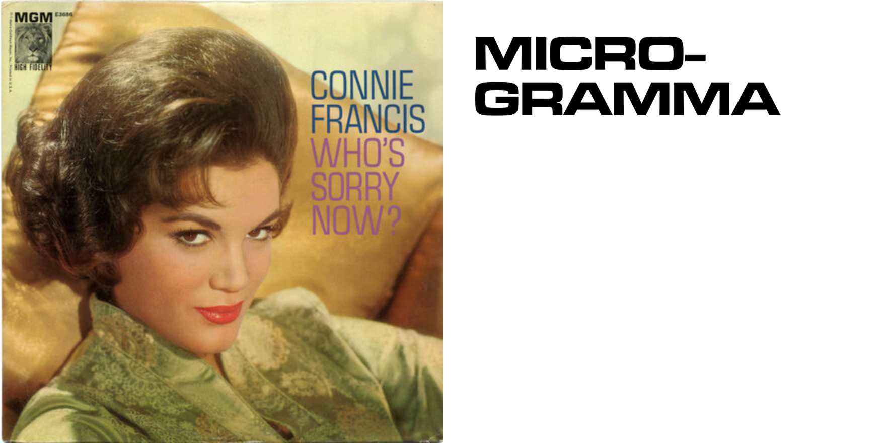 Connie Francis – Who’s Sorry Now? album art - Fonts In Use