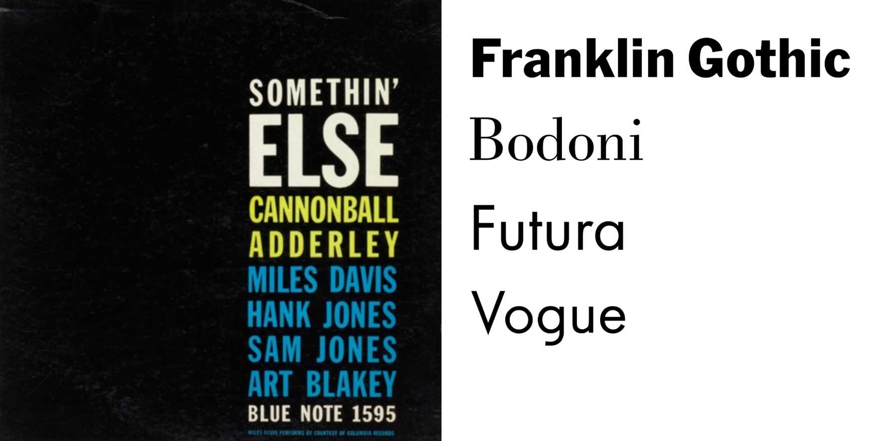 Cannonball Adderley – Somethin' Else album art - Fonts In Use