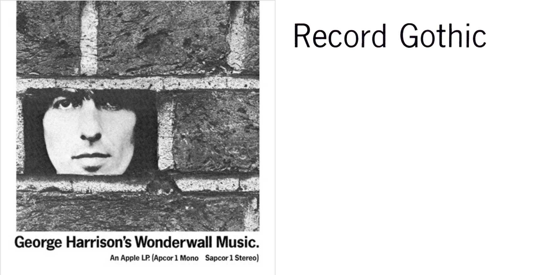 George Harrison's Wonderwall Music ad - Fonts In Use
