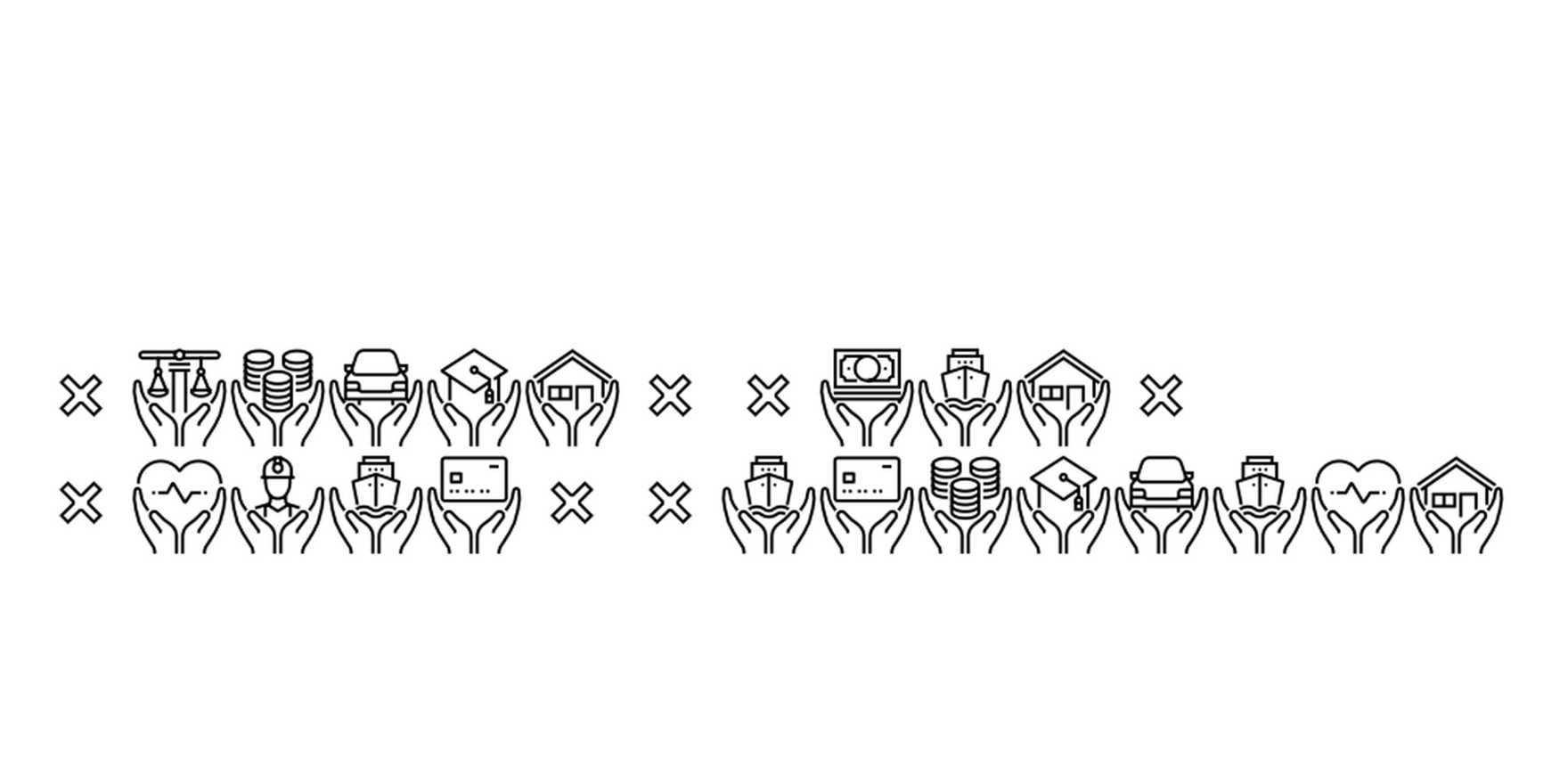 Square Line Icons Insurance in use - Fonts In Use