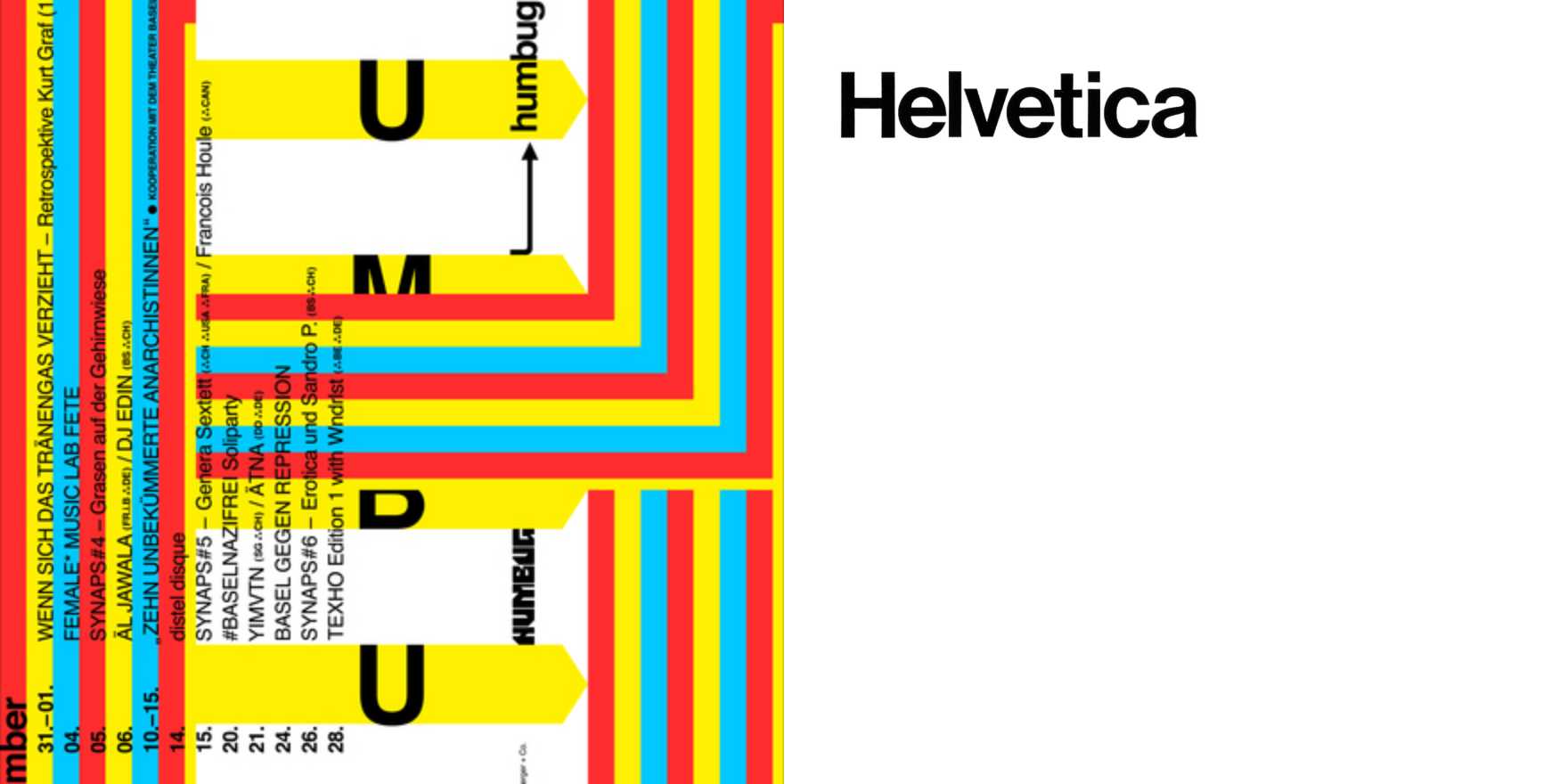 Humbug November 2020 program poster series - Fonts In Use
