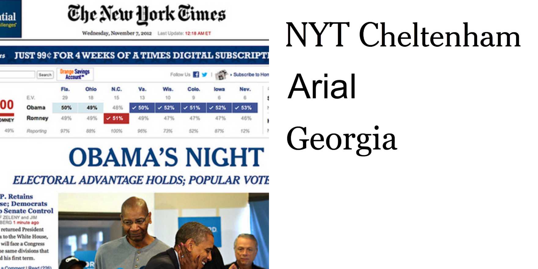 New York Times announces Obama’s second term with webfont headlines ...