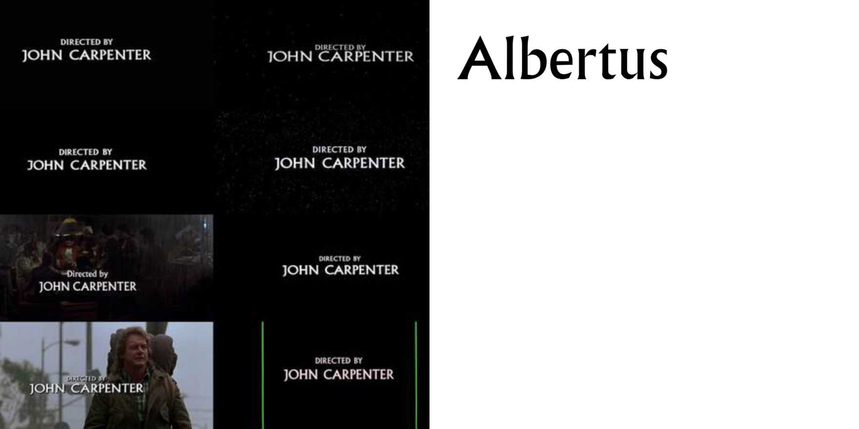 Directed by John Carpenter - Fonts In Use