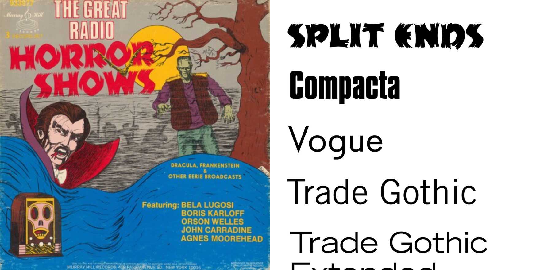 The Great Radio Horror Shows album art Fonts In Use