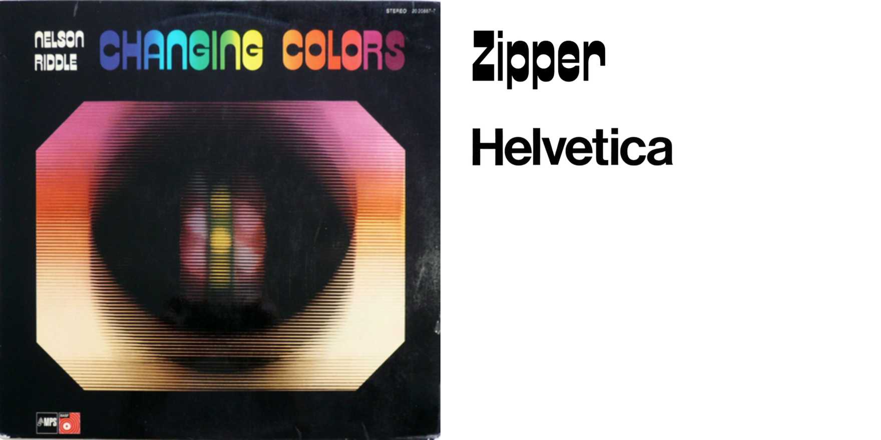 Nelson Riddle Changing Colors album art Fonts In Use