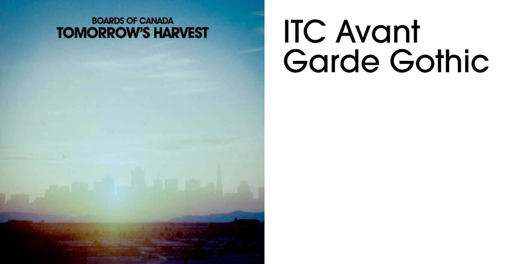Boards of Canada – Tomorrow's Harvest album art - Fonts In Use