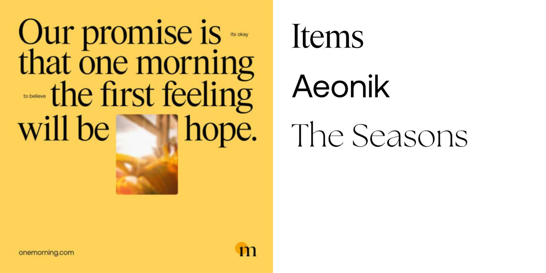One Morning - Fonts In Use