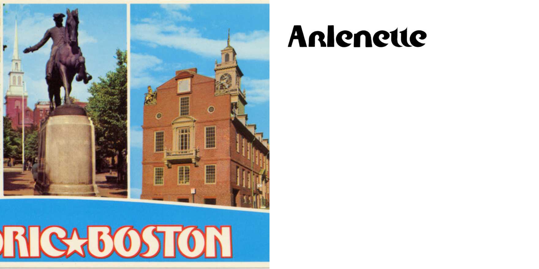 “Historic Boston” postcard - Fonts In Use