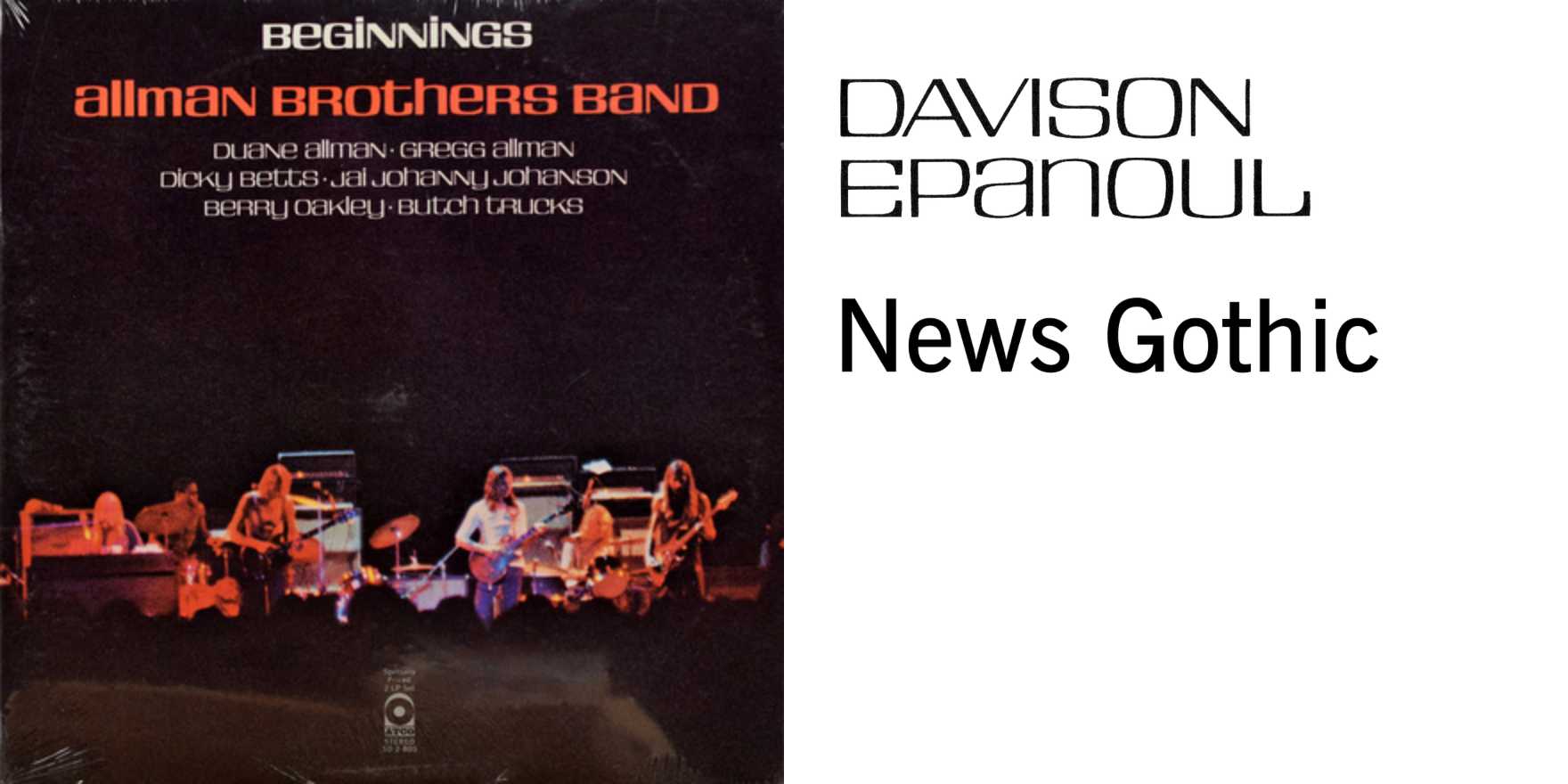 Allman Brothers Band – Beginnings album art - Fonts In Use