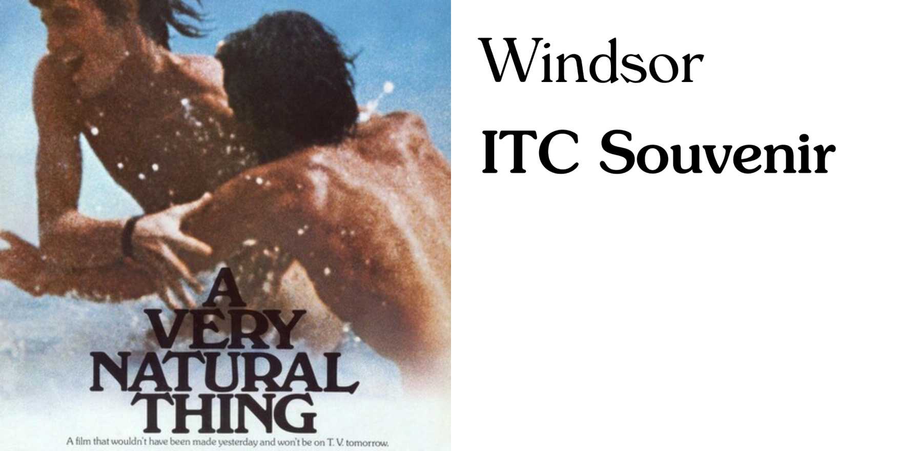 A Very Natural Thing (1974) movie poster - Fonts In Use