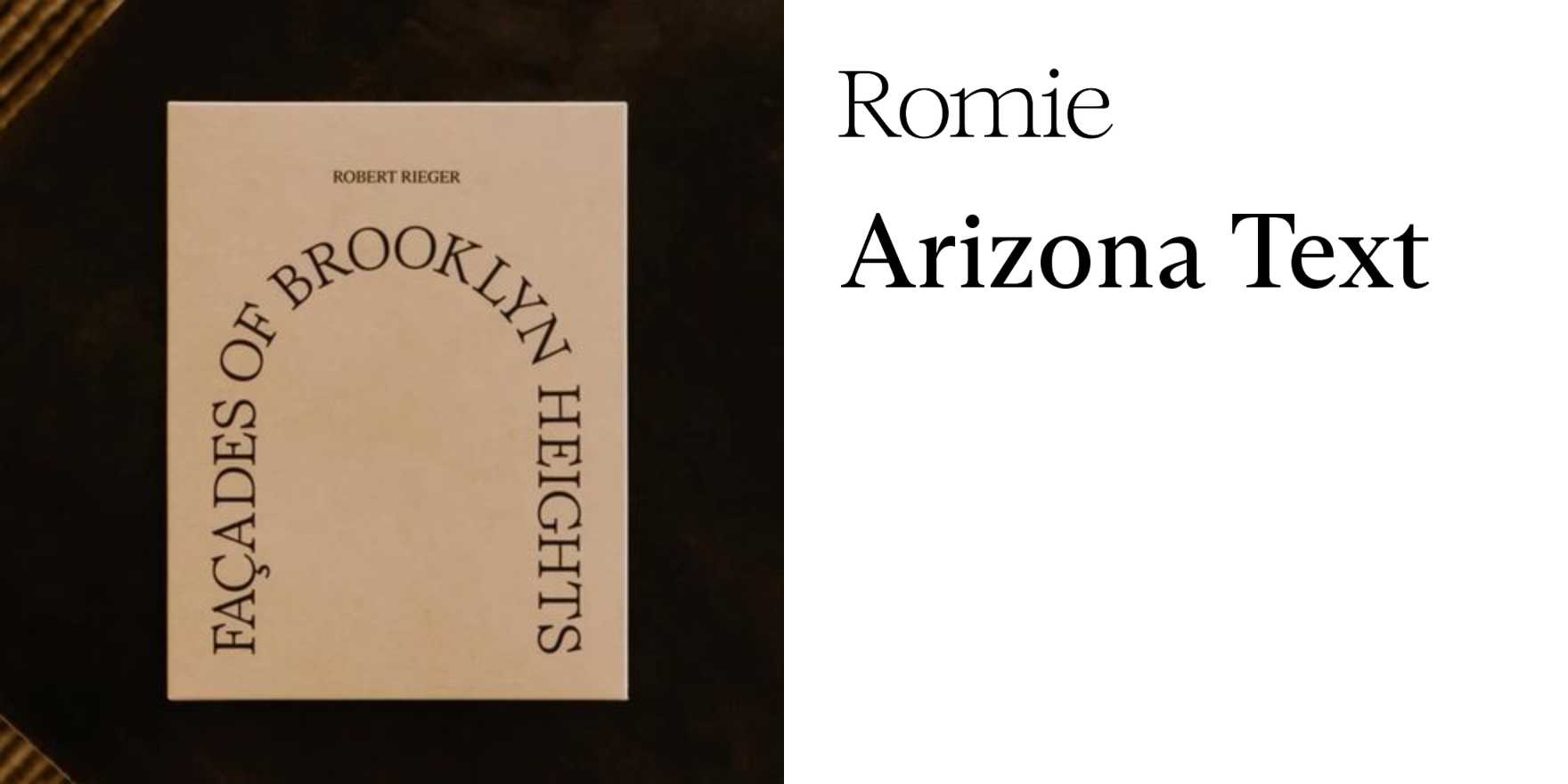 Façades of Brooklyn Heights by Robert Rieger - Fonts In Use