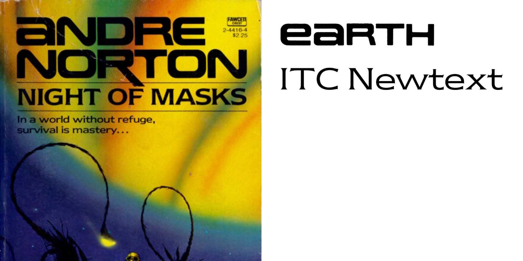 Night of Masks by Andre Norton (Fawcett Crest) - Fonts In Use