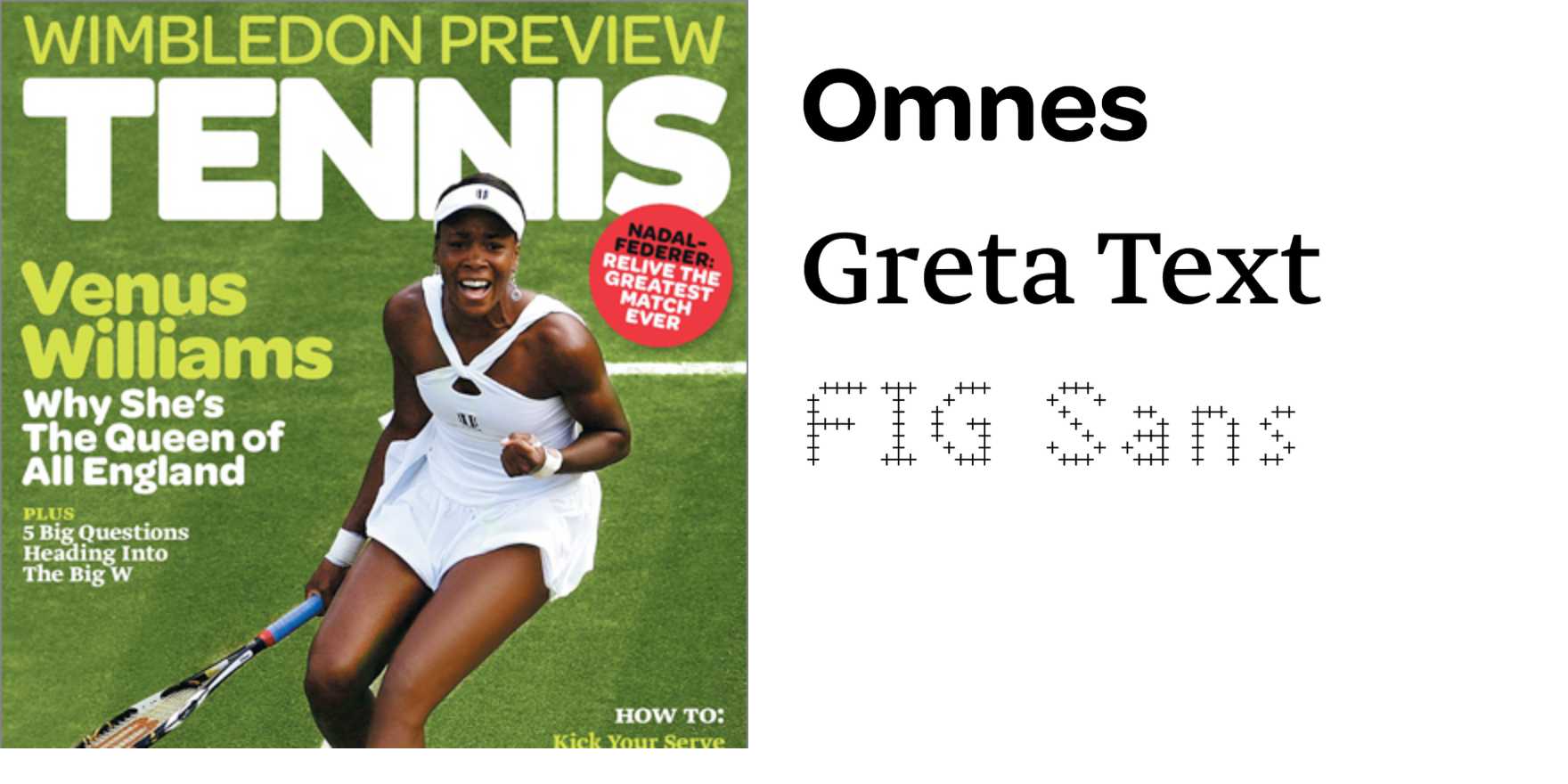 Tennis magazine - Fonts In Use