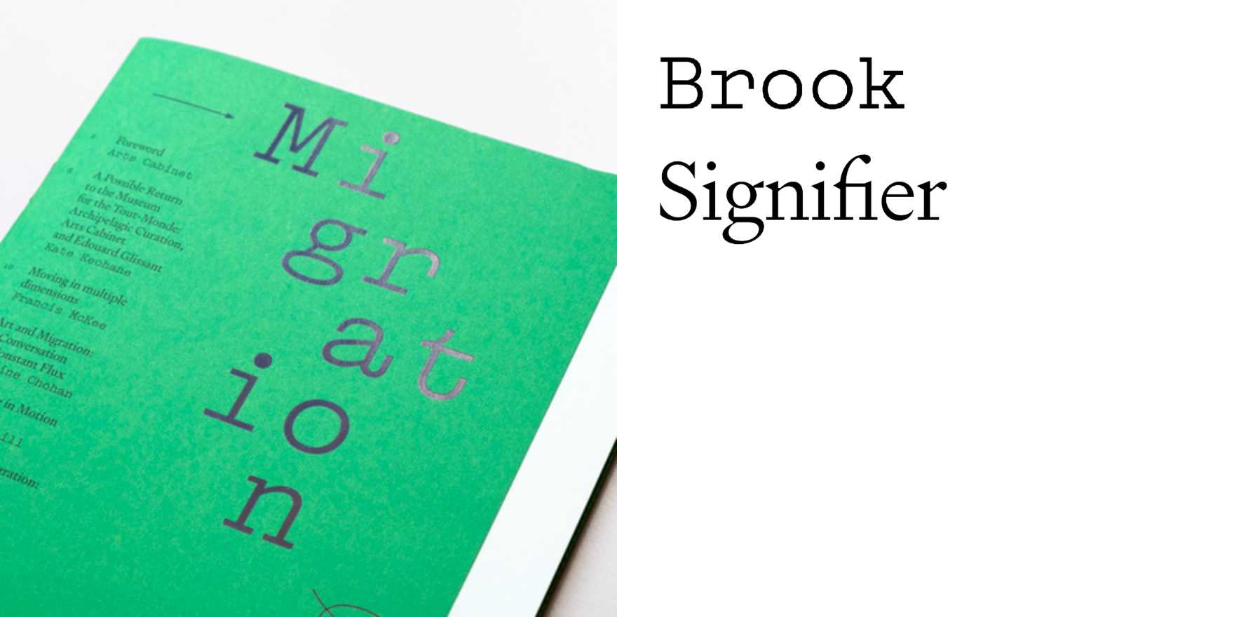 Migration by Arts Cabinet - Fonts In Use