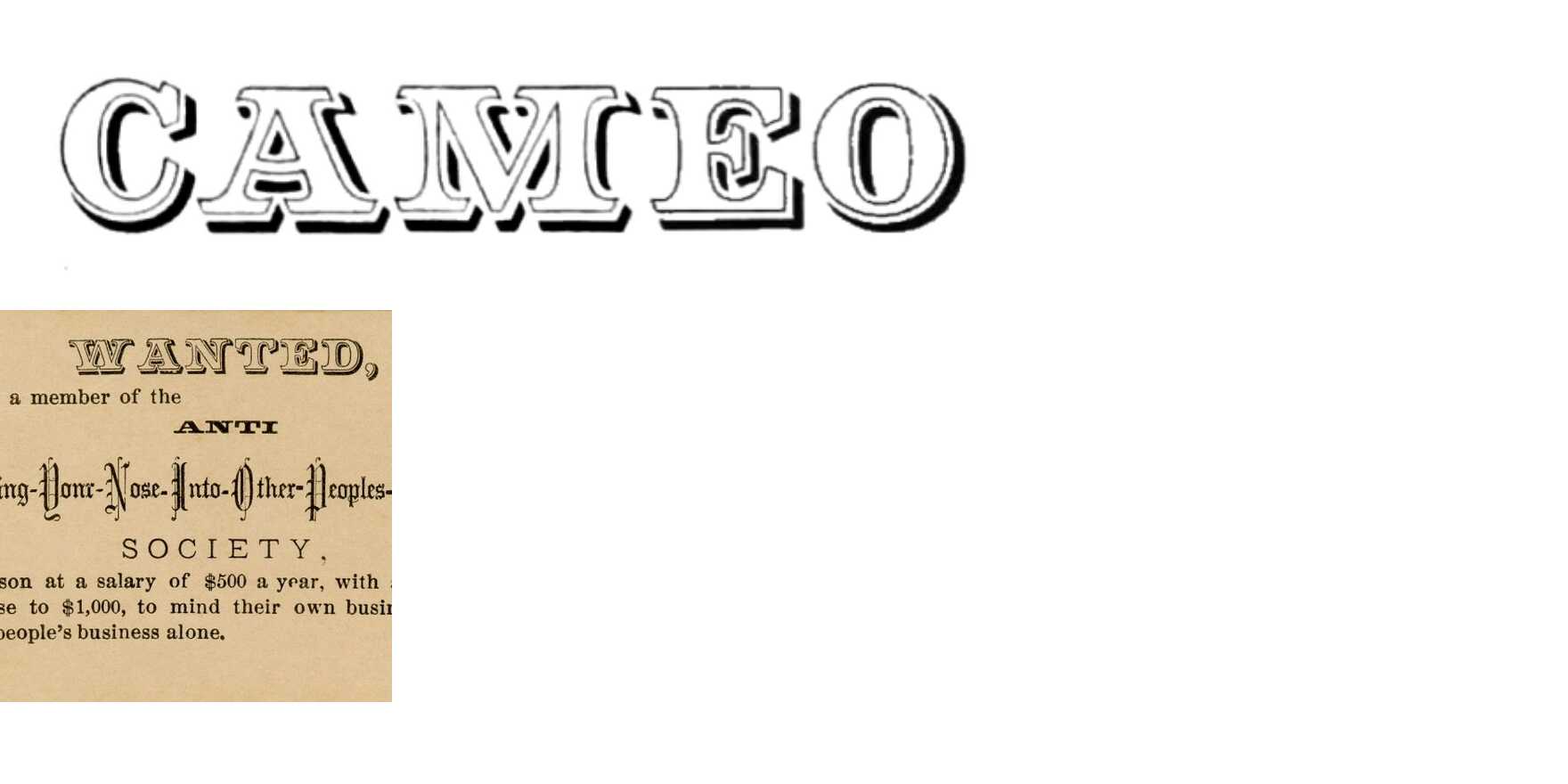 Cameo in use - Fonts In Use