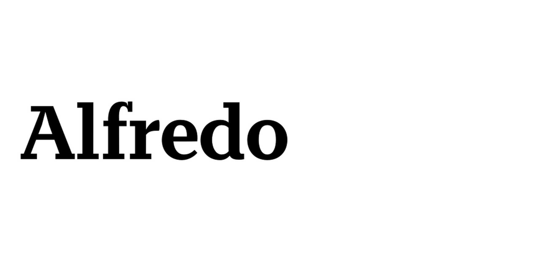 Alfredo in use Fonts In Use