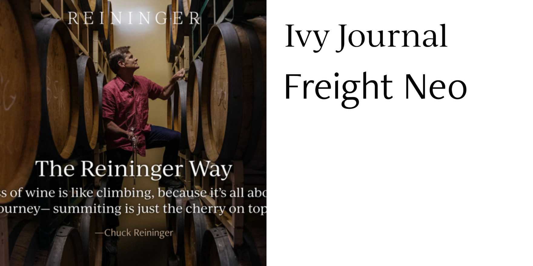 Reininger Winery - Fonts In Use