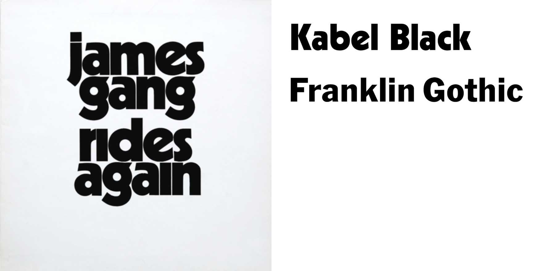 James Gang – Rides Again album art - Fonts In Use