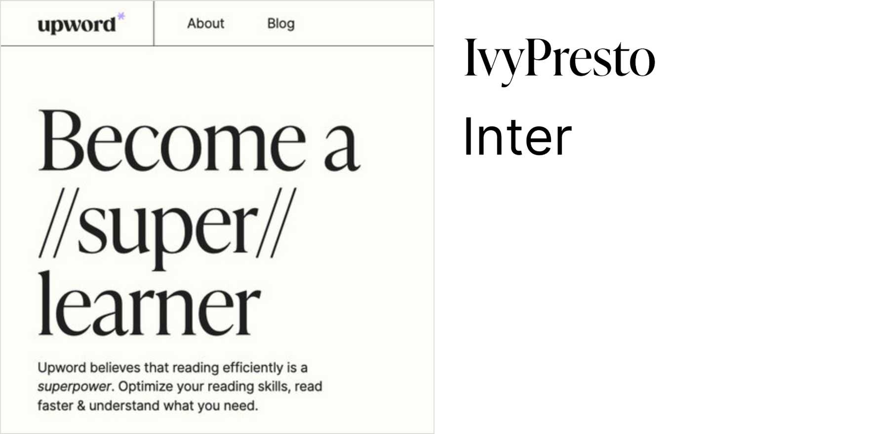 Upword website - Fonts In Use