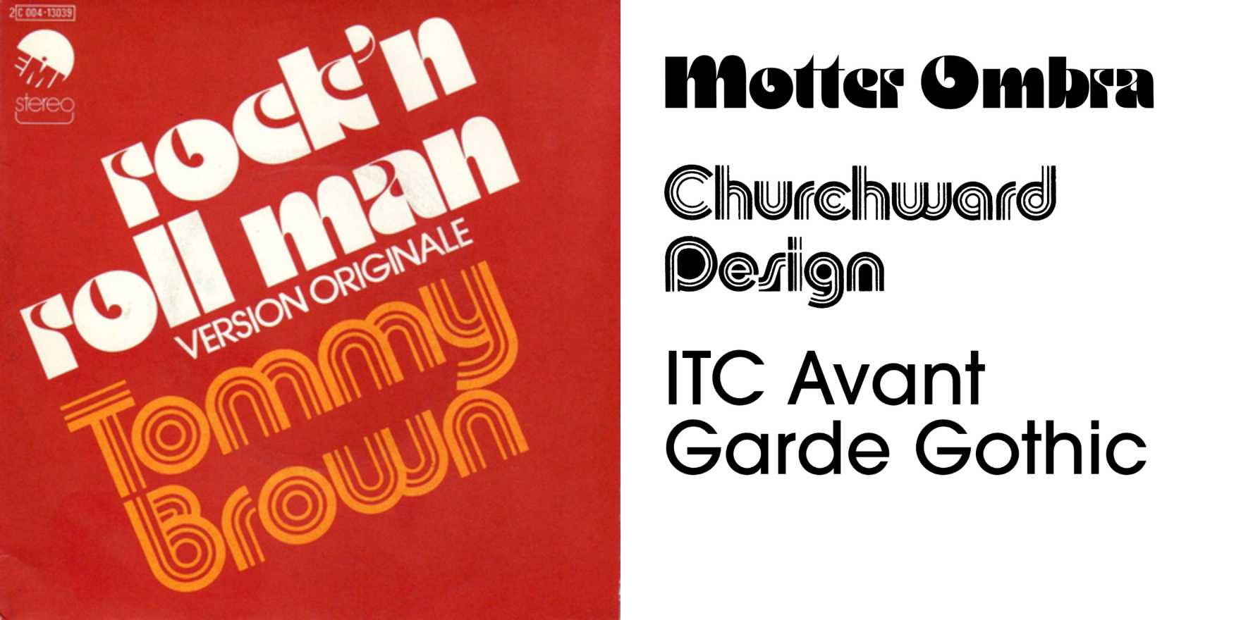 Tommy Brown – “Rock ’n Roll Man” single cover - Fonts In Use