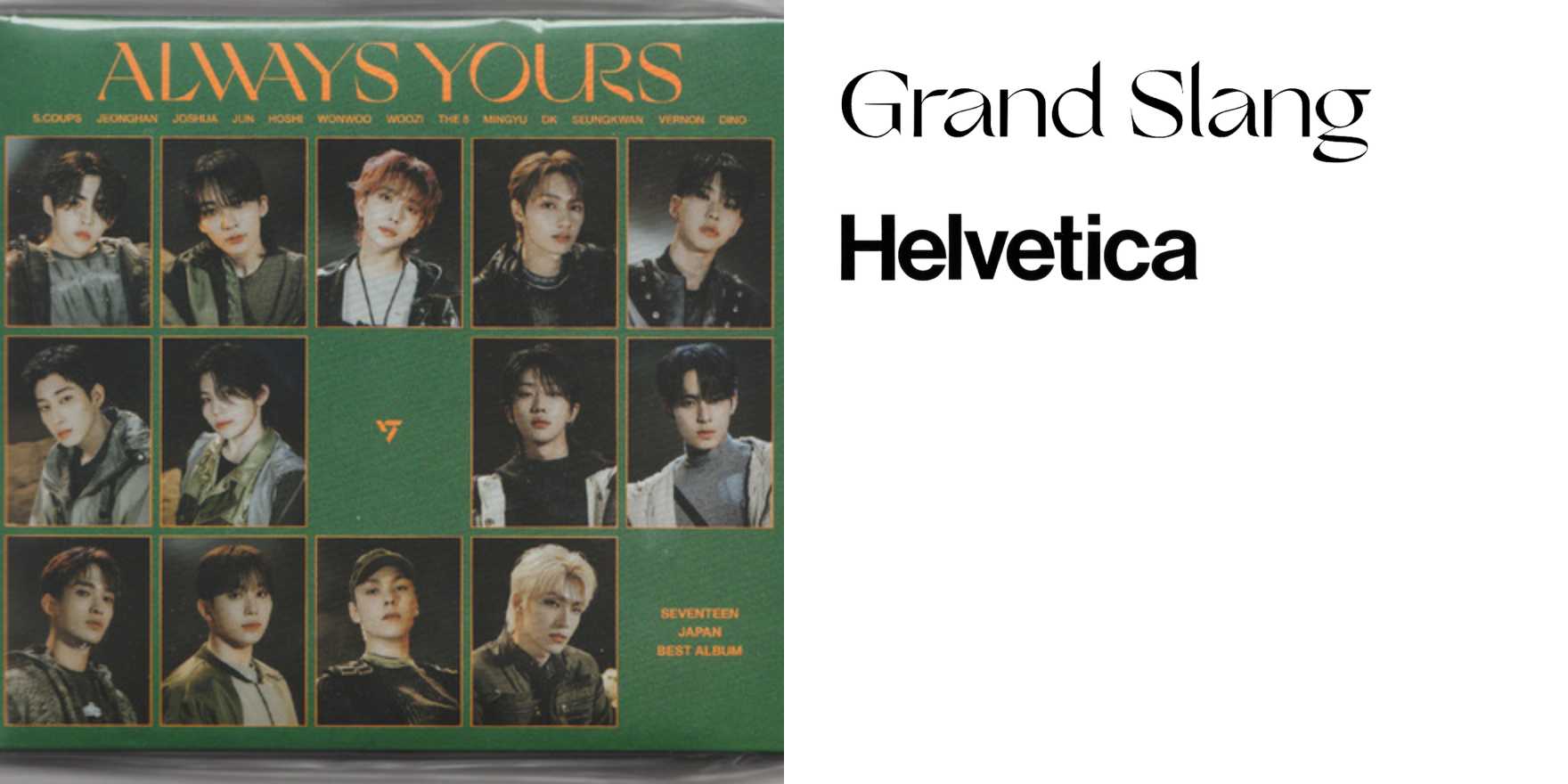 Seventeen – Always Yours album art - Fonts In Use