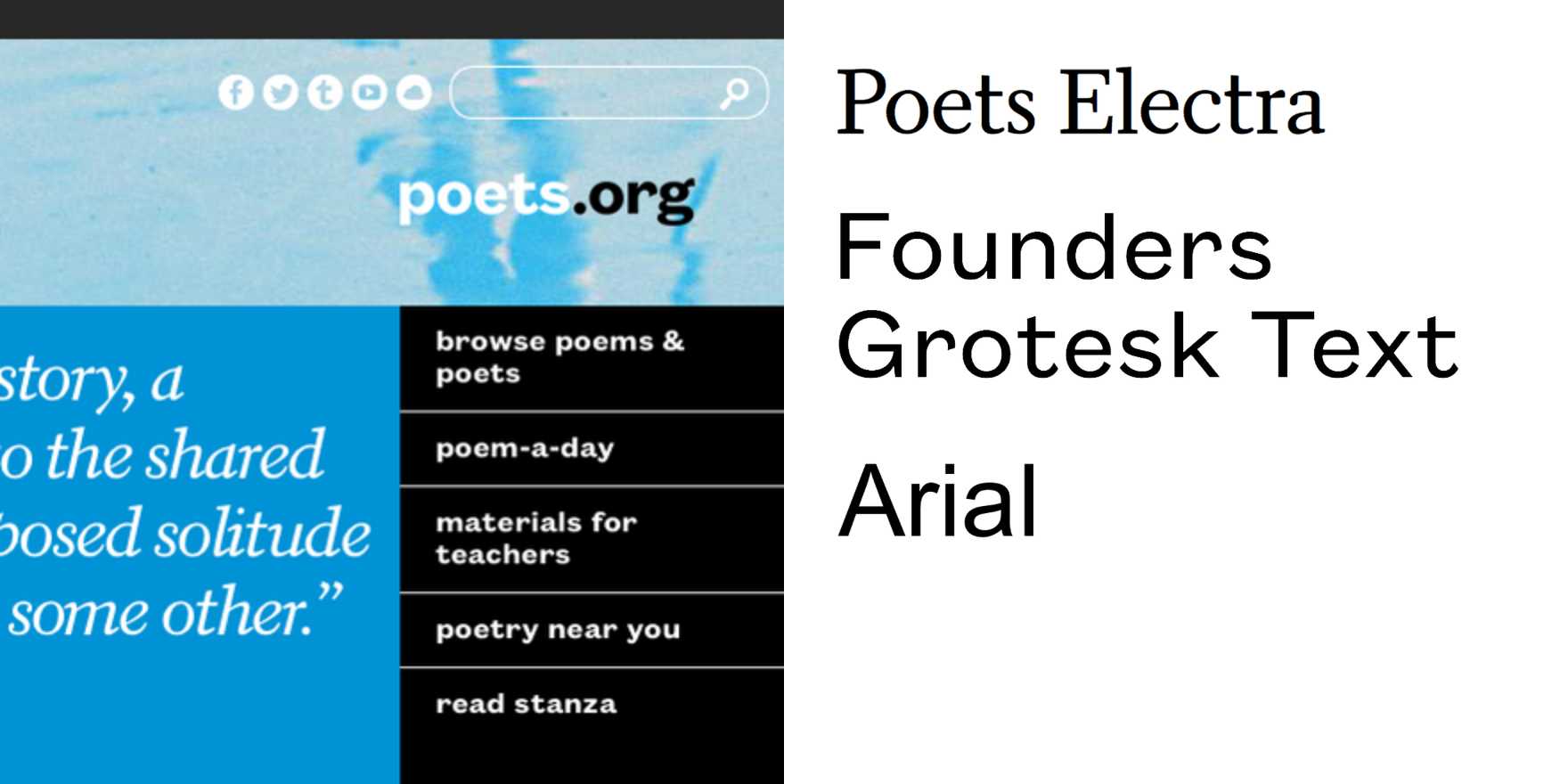 Poets.org (2014 redesign) - Fonts In Use