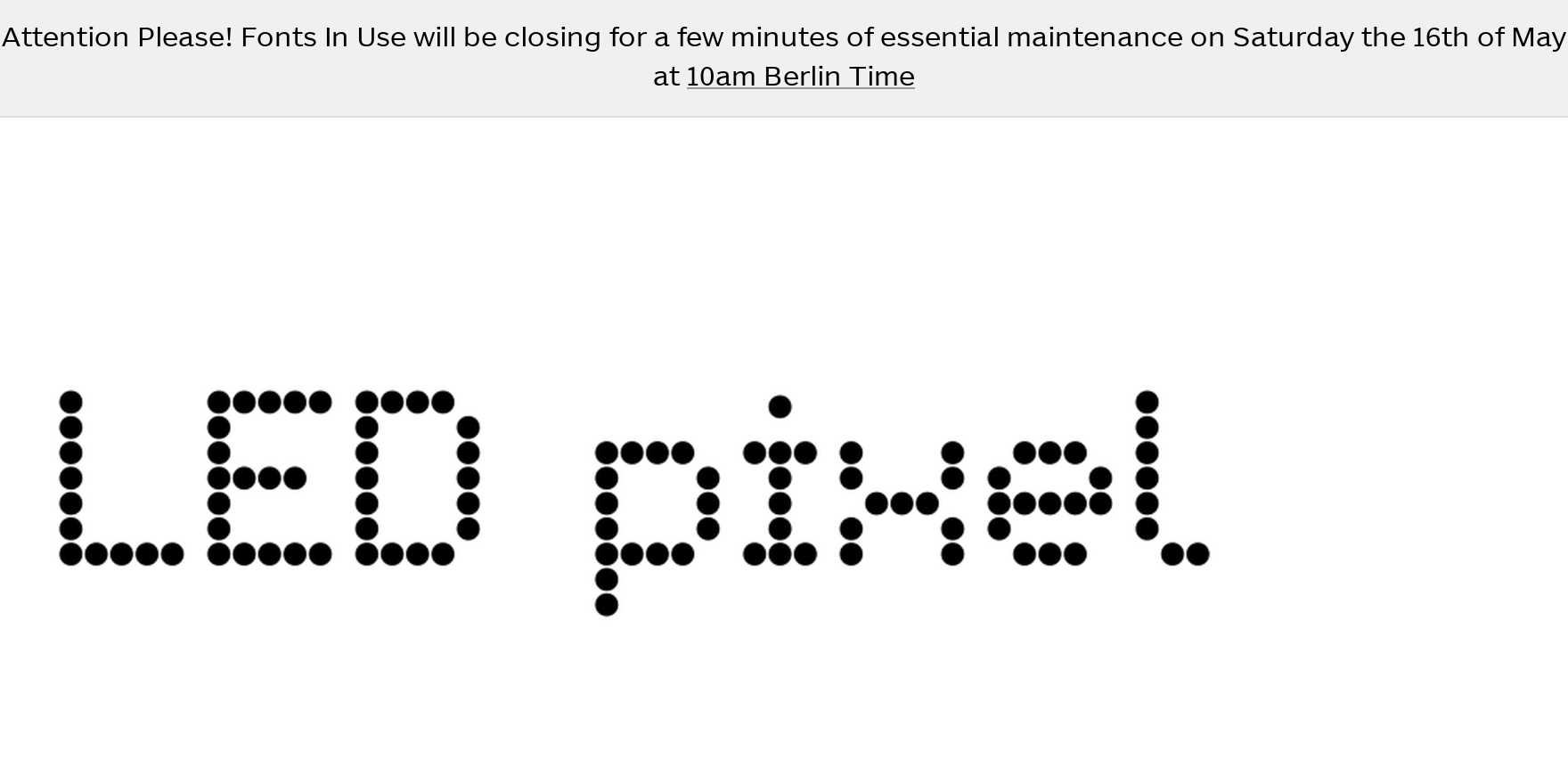 LED pixel in use - Fonts In Use