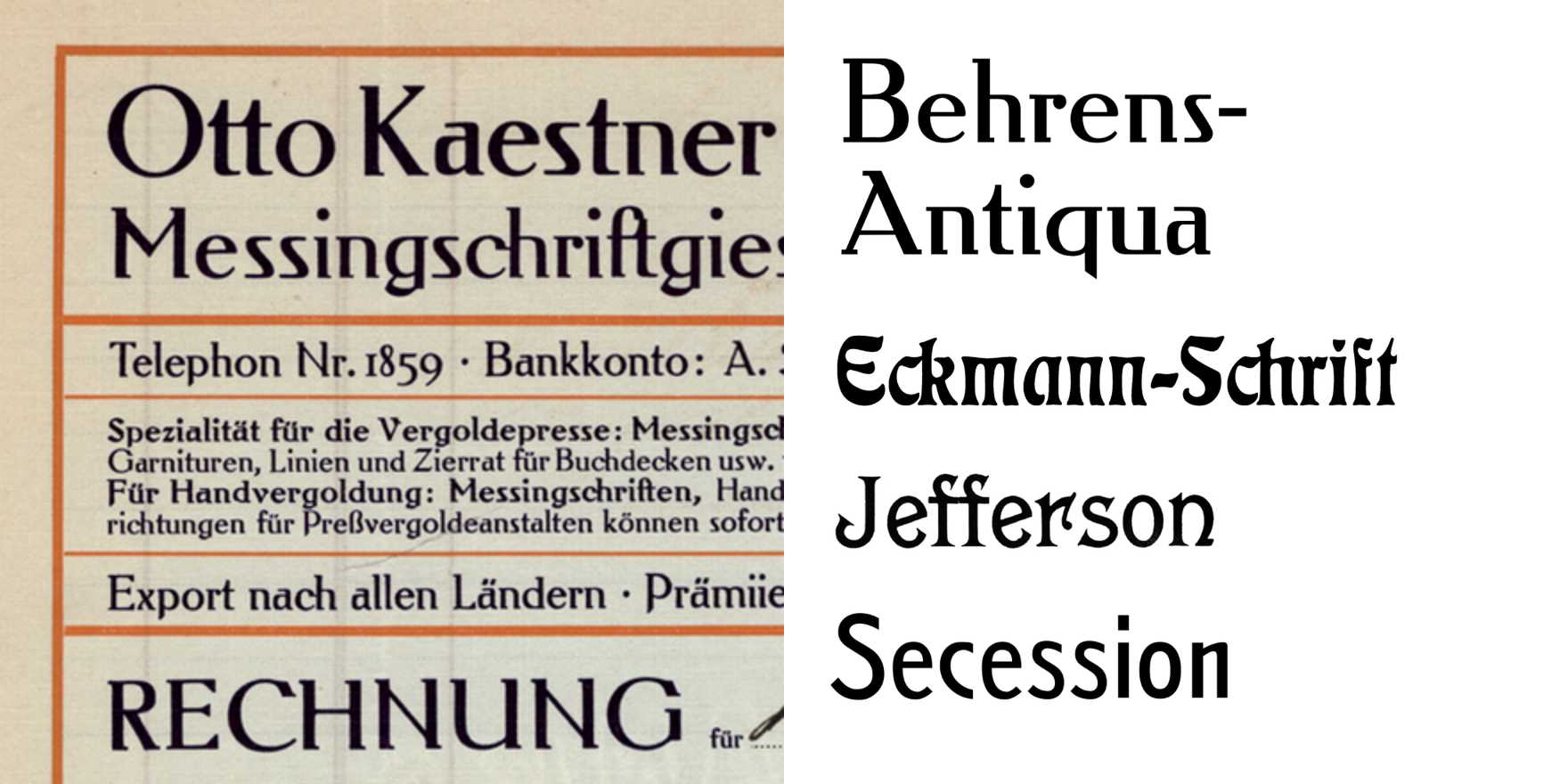 Otto Kaestner GmbH invoice and product catalog