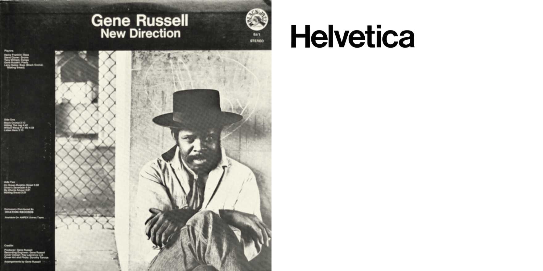 Gene Russell – New Direction album art - Fonts In Use