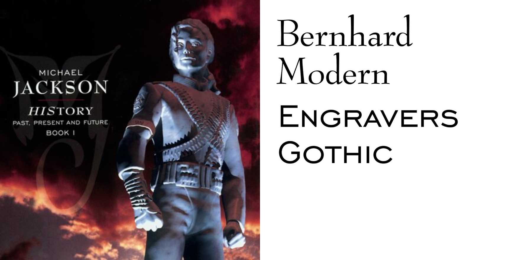 HIStory by Michael Jackson - Fonts In Use, image size:1760x880