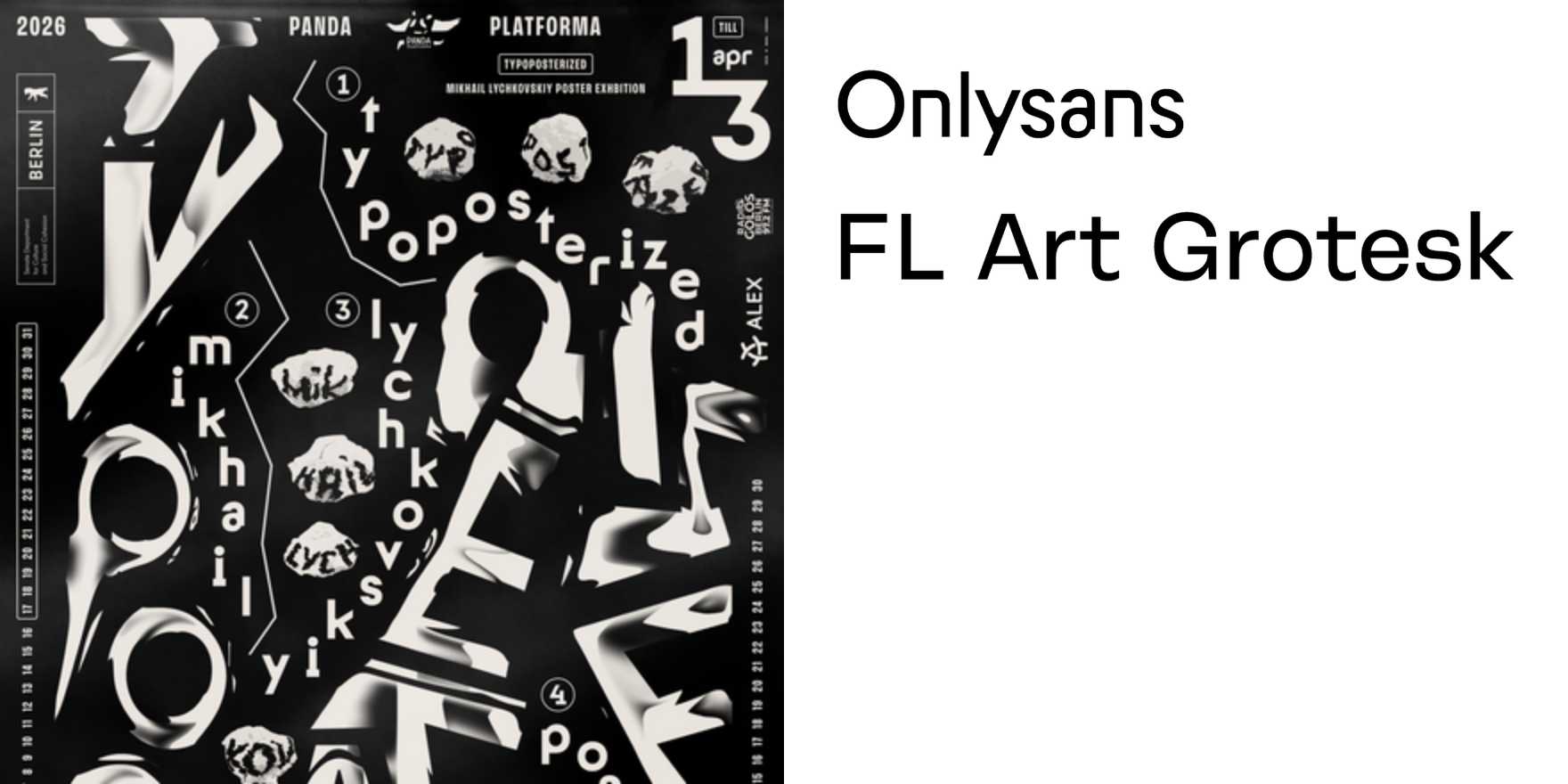 Typoposterized exhibition poster - Fonts In Use