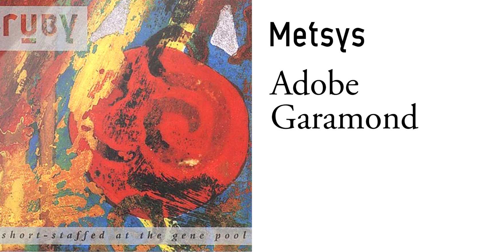 Ruby band logo and record covers (2001) - Fonts In Use