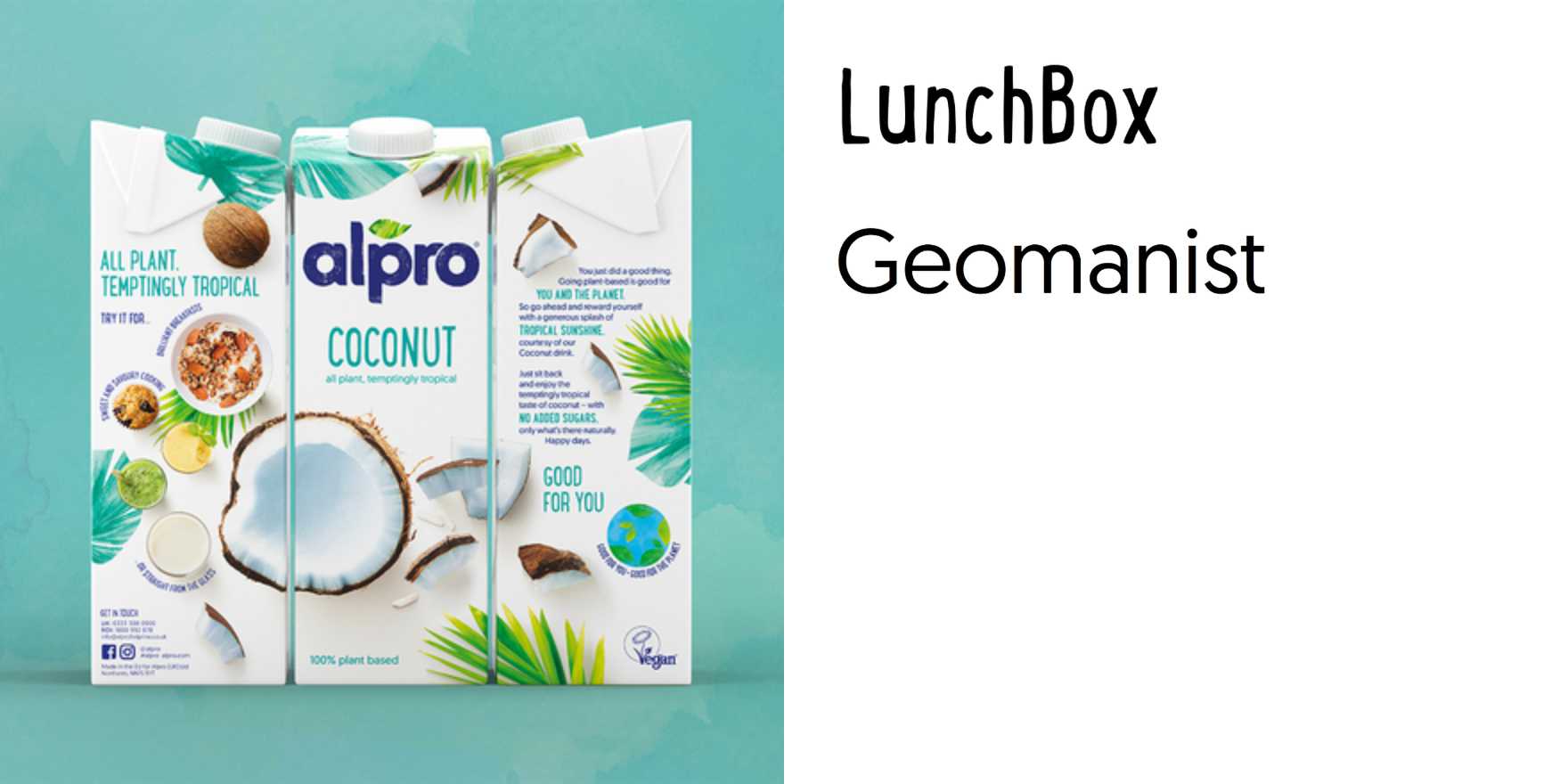 Alpro packaging and website - Fonts In Use