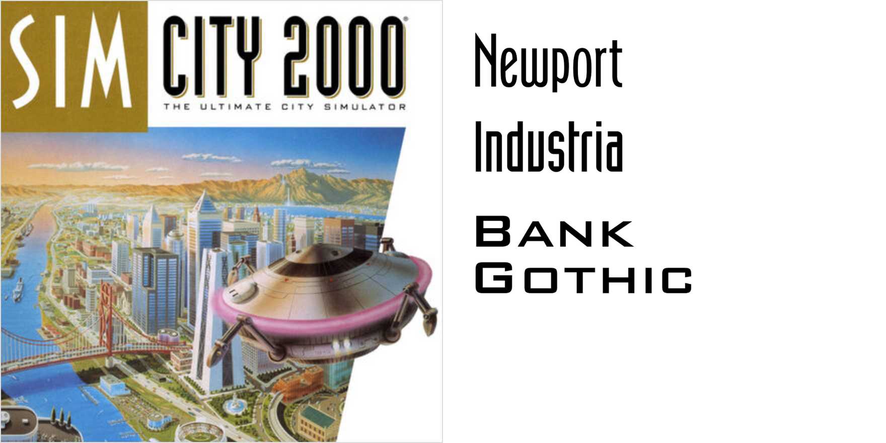 SimCity 2000 video game - Fonts In Use