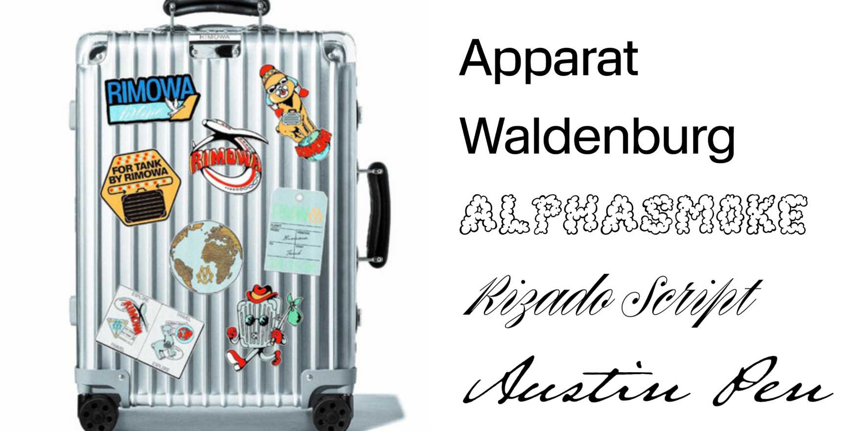 Rimowa sticker pack - Fonts In Use