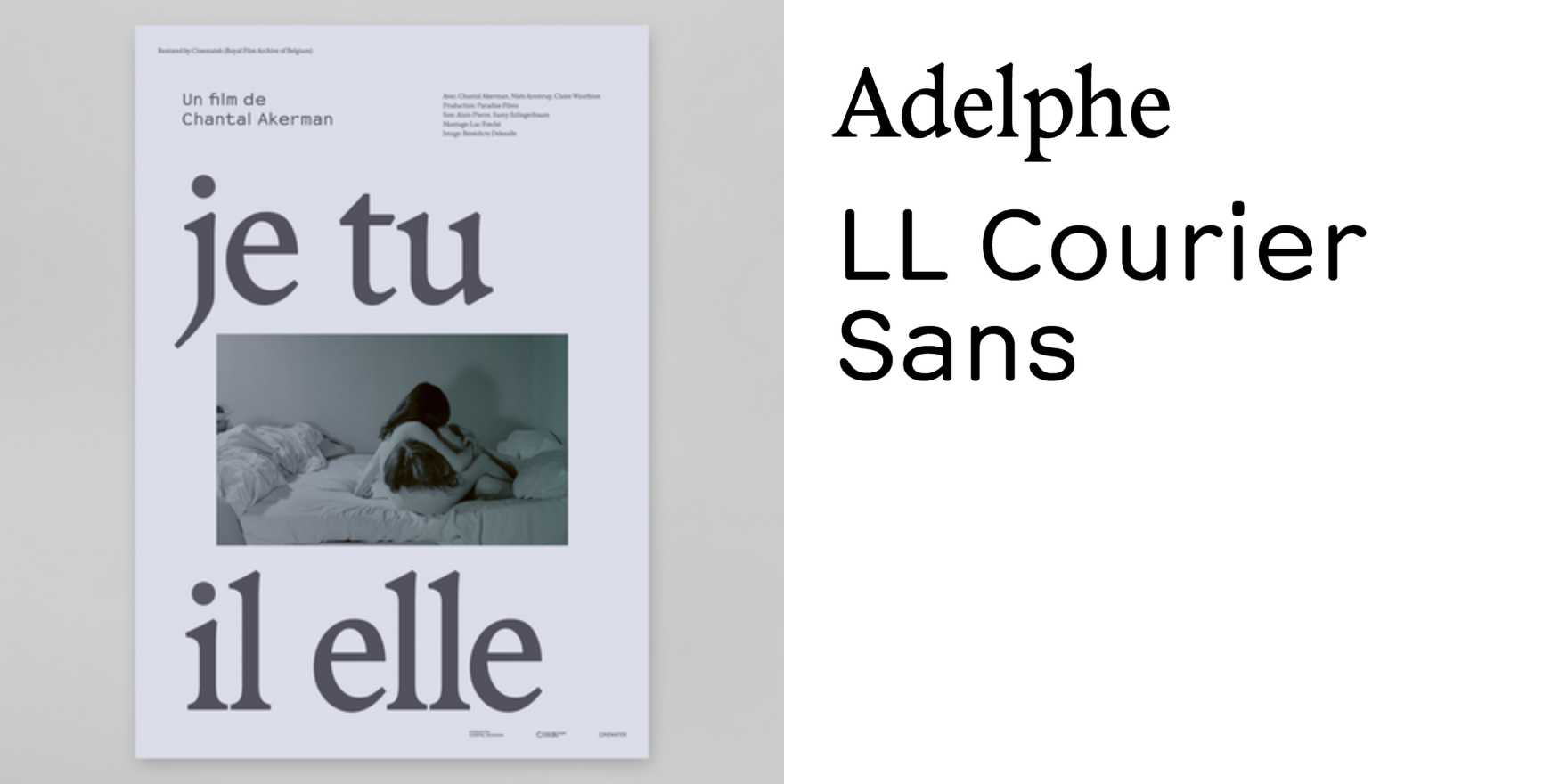 Je Tu Il Elle movie poster for NonStop Entertainment - Fonts In Use