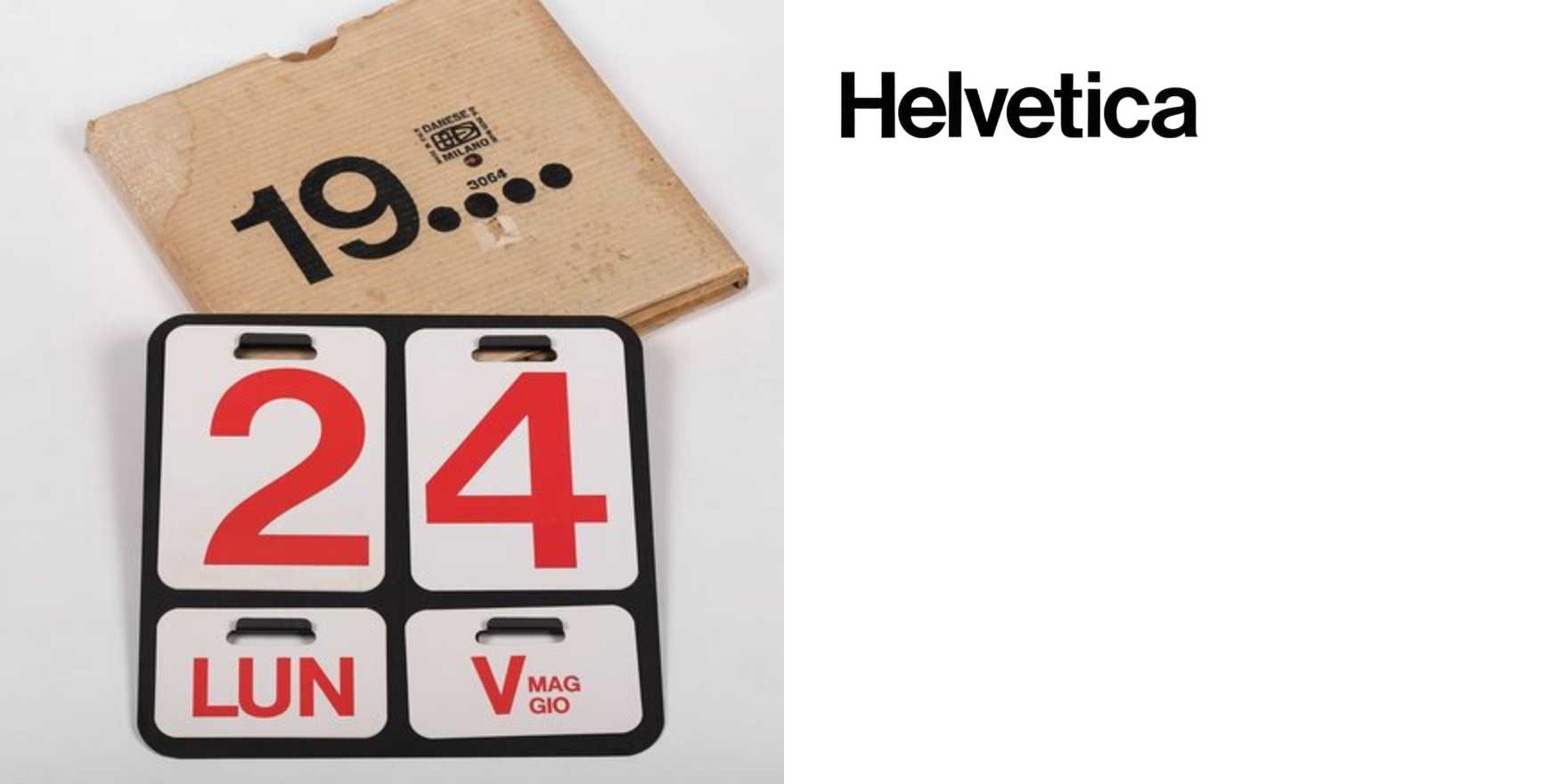 Perpetual wall calendar by Enzo Mari - Fonts In Use
